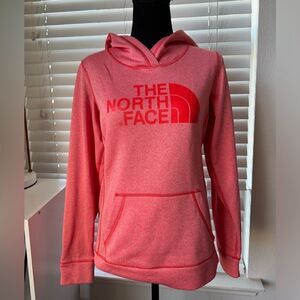 The North Face Women’s Small Half Dome Pullover Hoodie Salmon Coral Fleece Lined